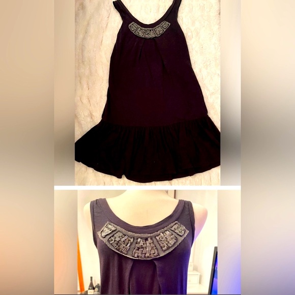 Rebecca Taylor beaded dress! Floaty, comfy w/ glamorous metal-beading details - Picture 4 of 11